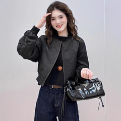 时尚休闲短外套女士2025春秋季新款韩版宽松显瘦百搭棒球夹克上衣