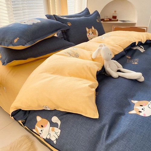 New cartoon quilt cover single piece 150x200 quilt cover 1.8 student dormitory sheets college students bedding on behalf of