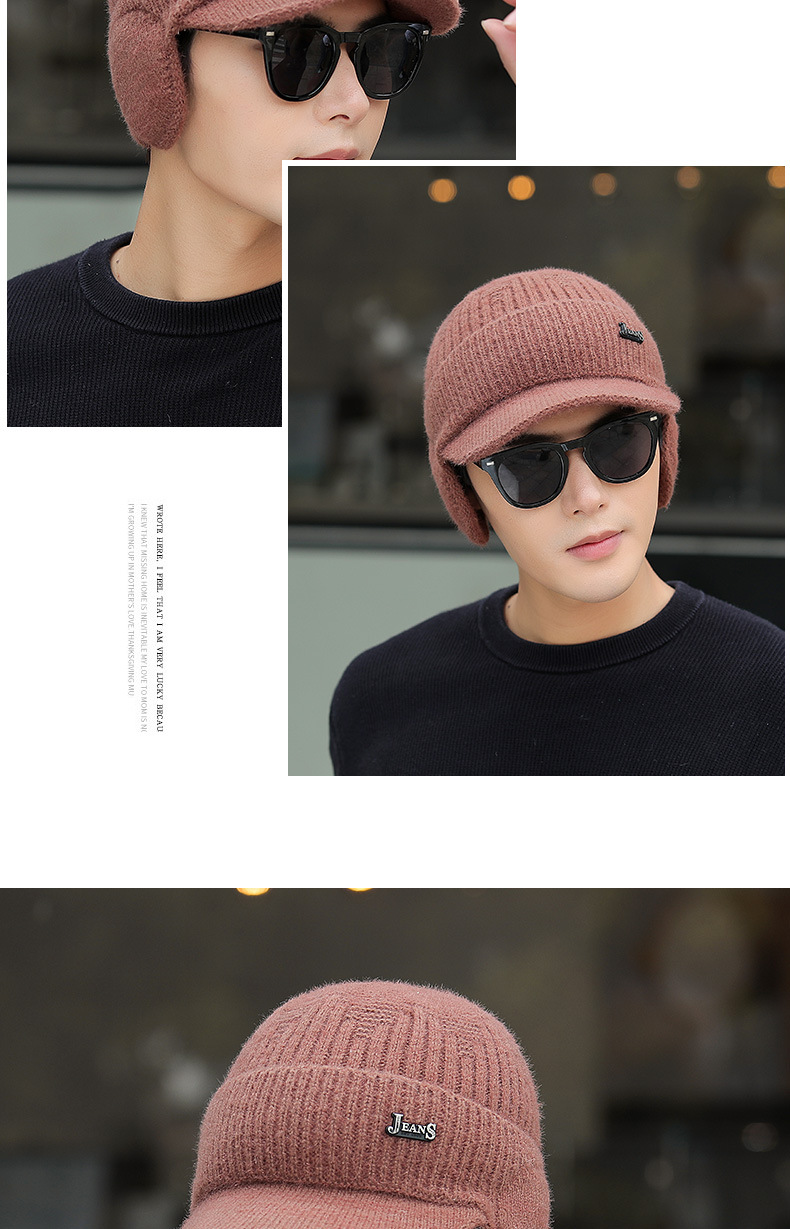 Men's Basic Letter Solid Color Curved Eaves Wool Cap display picture 1
