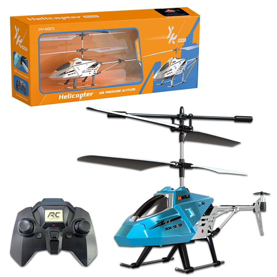 3.5-channel alloy remote control helicopter, fixed height, blue [english window small package]