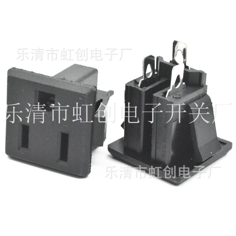 美标插座 AC-08插座 3孔电源插座 三孔AC插座 AC-08 白色3孔插座