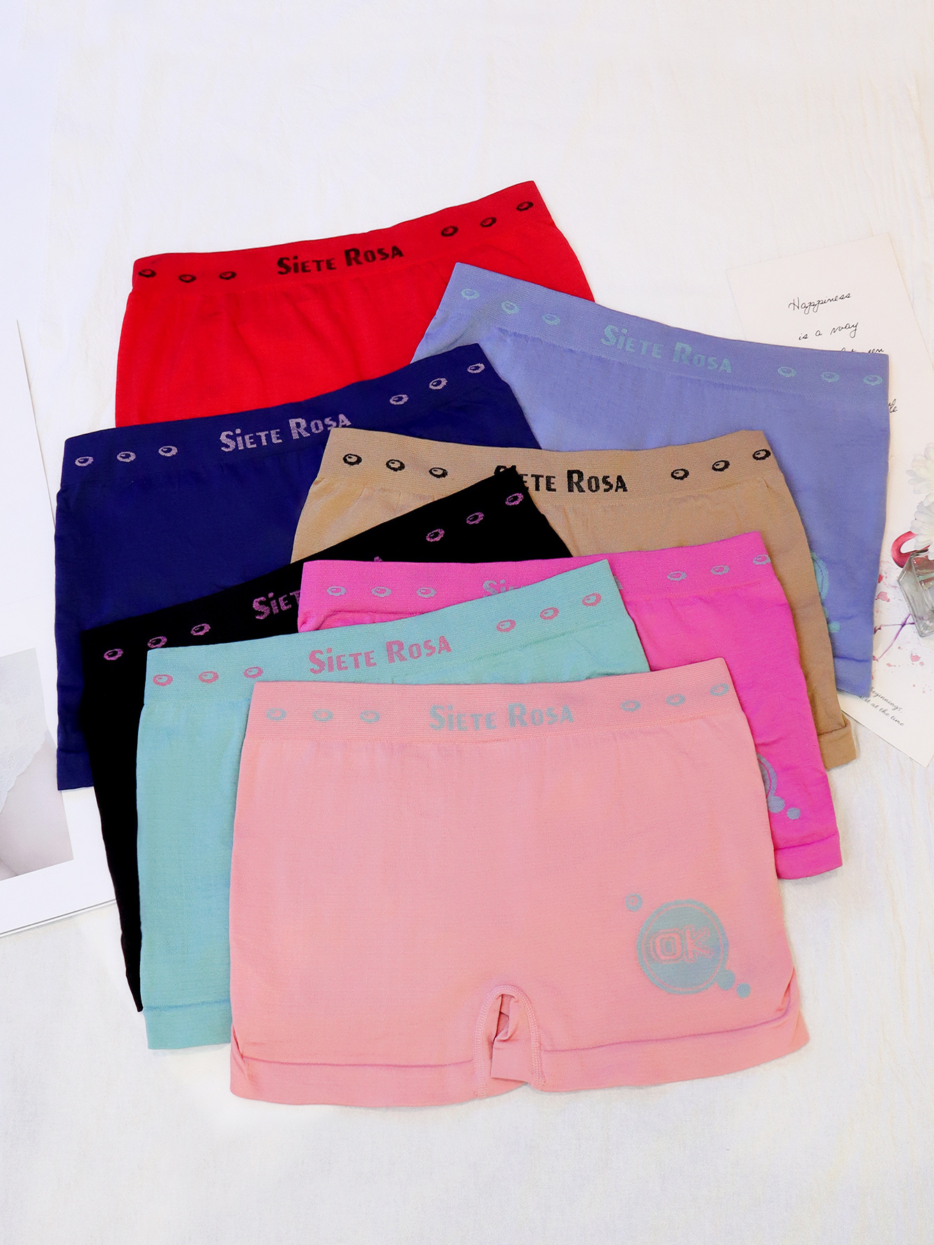 Calzoncillos bóxer para mujer, base segura, anti-caída, bragas dos en uno, calzoncillos bóxer de verano de color sólido delgado elástico