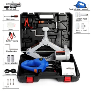 12V avtomobil elektrik domkratı, qayçı domkrat, elektrik açarı, təmir alət qutusu