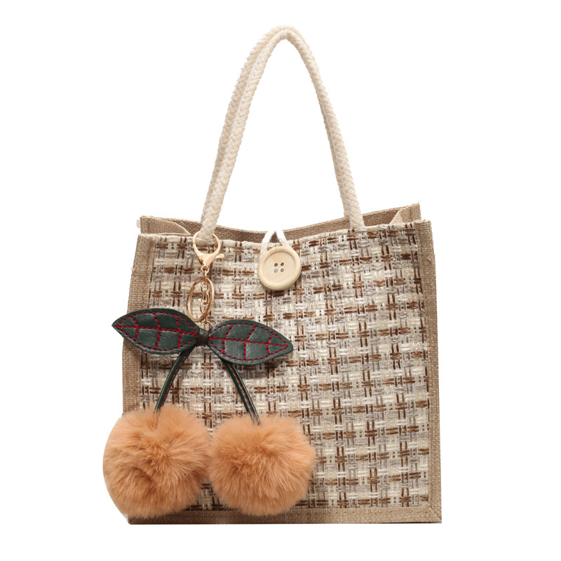 Borsa a tracolla piccola da ufficio in stile giapponese per ragazza, in lino per donna, modello 2024, alla moda e di tendenza_voghion.com