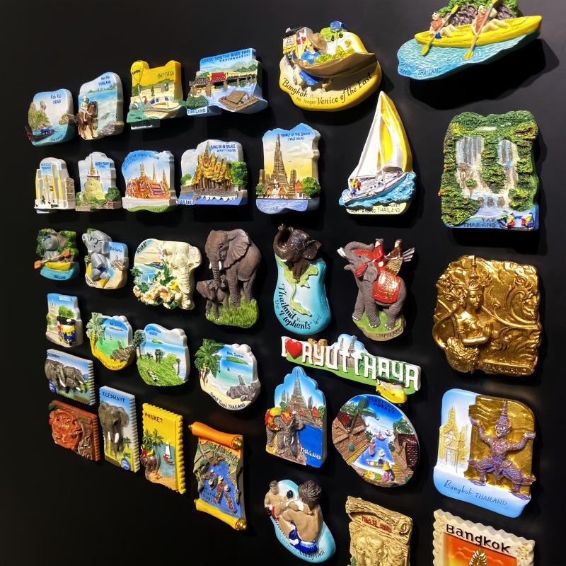 Thailand, Bangkok, Phuket, Pattaya, Chiang Mai, Koh Chang, Tourist Commemorative Creative Magnetic Refrigerator Magnets, Souvenirs