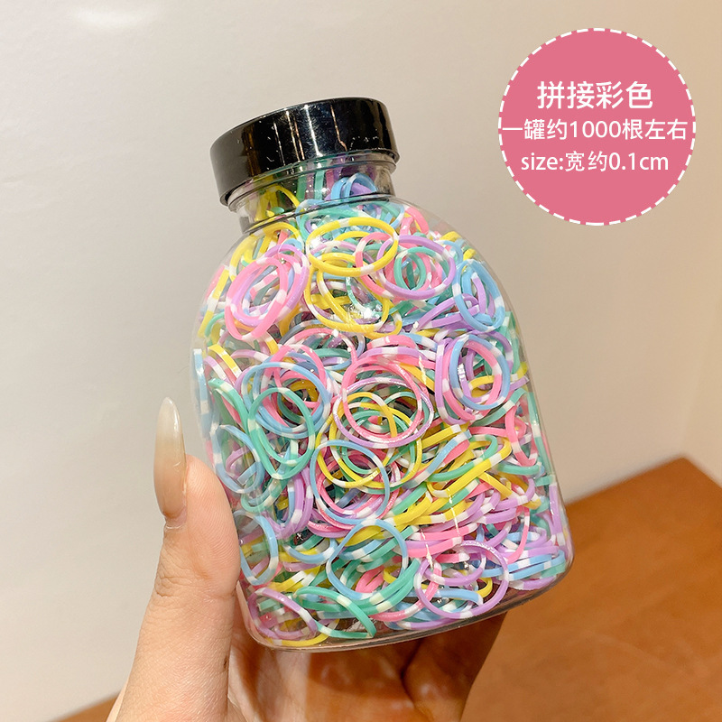 El cabello del bebé está atado, la banda elástica alta, la banda elástica desechable, la trompeta de color para niños no daña el cabello, la banda elástica pequeña