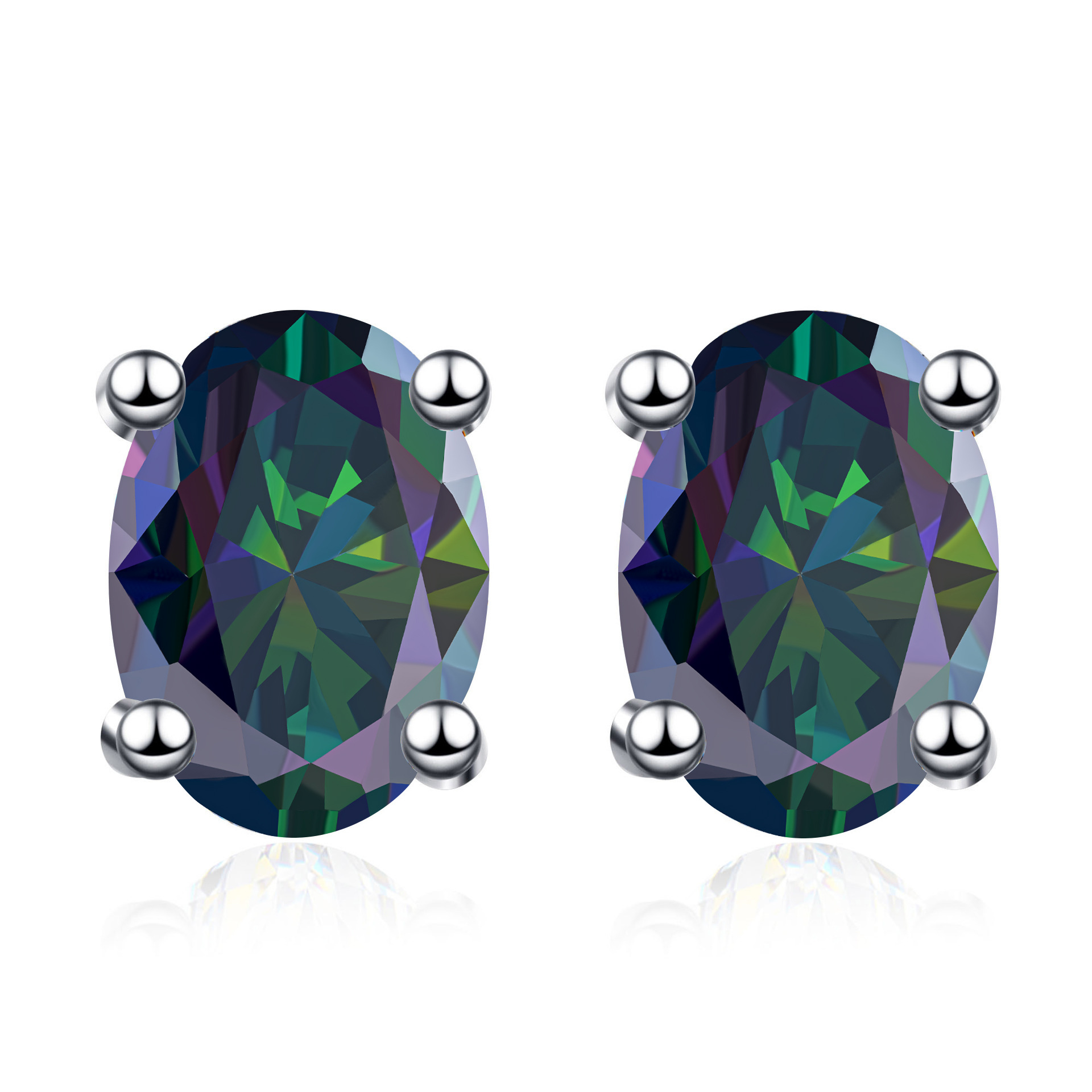 Color huevo 1CT moissanite orejetas rosa moissanite orejetas S925 joyería de plata esterlina exclusiva transfronteriza