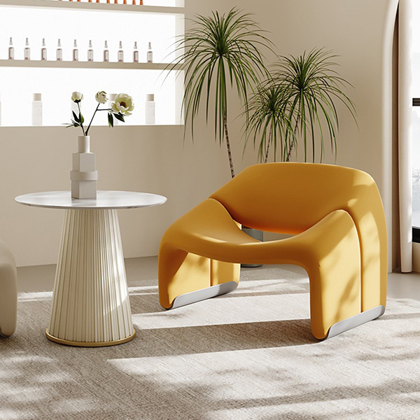 Francés color crema insofá perezoso salón de belleza club pequeño sala de estar mesa de negociación combinación de sillas