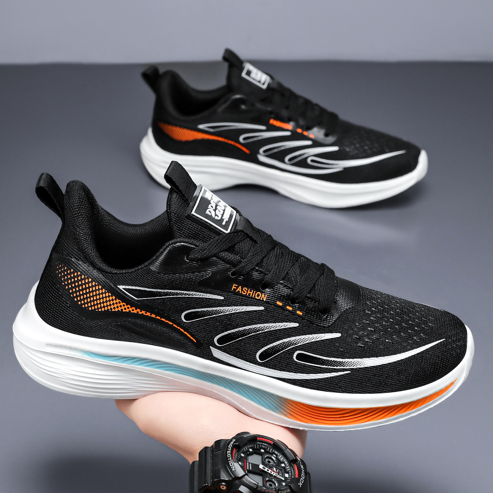 2026 primavera EVA ultra ligera zapatillas de deporte de adhesión fría ligera con suela suave zapatos de running de hombre grandes zapatos casuales de hombre transfronterizos