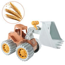 儿童推土车麦秆沙滩玩具滑行仿真工程车推土机小麦秸秆挖掘机