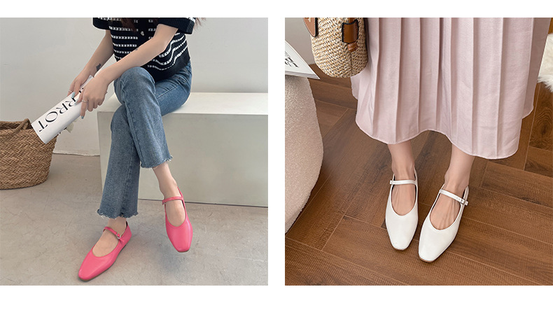 Blød sål pige enkelt sko minimalistisk 2022 sommer ny fe alsidig blid Instagram trendy små læder sko til_voghion.com