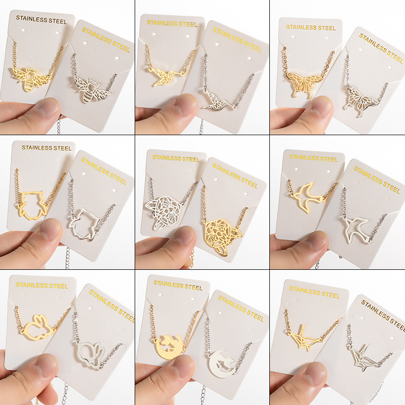 Cross-border e-commerce source creative new stainless steel origami small animal Butterfly Rabbit cat bracelet bracelet