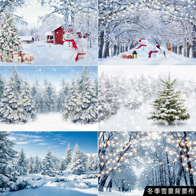 Winter Snow Background Cloth Snowflake Christmas Tree Glitter White Forest Christmas Party Decoration Kidsren's Photography Background Winter Snow Background Cloth Snowflake Christmas Tree Glitter White Forest Christmas Party Decoration Kidsren's Photography Background