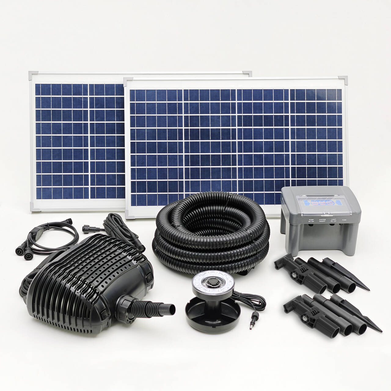 70W/18V LED灯太阳能瀑布泵带电池包花园池塘造景-SPBL70-801220E