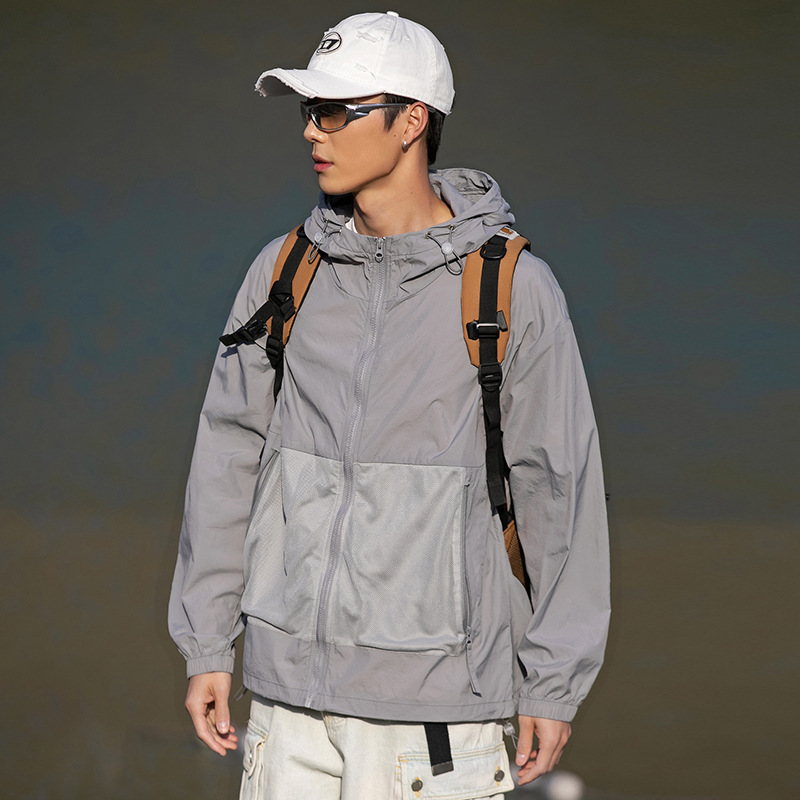 Summer New Tooling Sun Protection Clothing Men's UPF50 Ultra-thin Coat Trendy Brand Casual Outdoor Functional Style Sun Protection Clothing