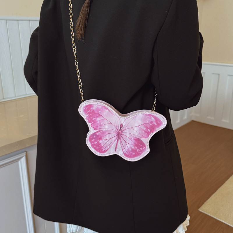 Dolce y lindo pequeño boleto de mariposa para niñas, bolso de moda de cadenas, bolso de mochila para niños, mini bolso de accesorios para niños