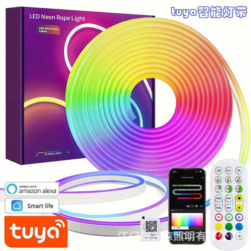 RGB ネオンストリップ LED 柔軟なシリコーンネオンストリップライトセット 24 キー制御ミニ Bluetooth APP 制御ライト|undefined