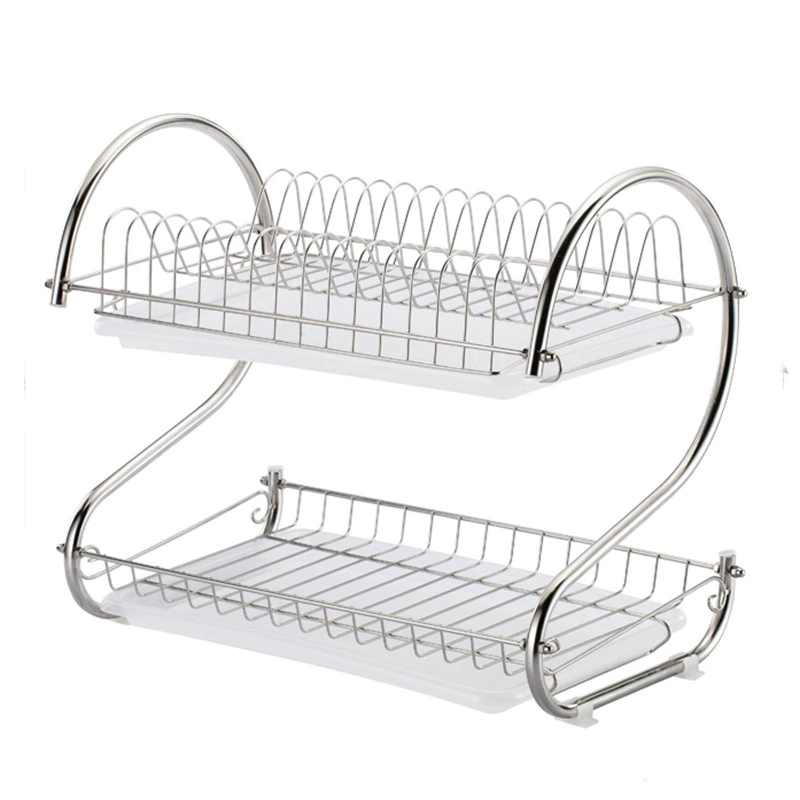 Kitchen storage rack floor-mounted multi-layer storage drainage dish rack double-layer bowl tableware storage bowl rack reality