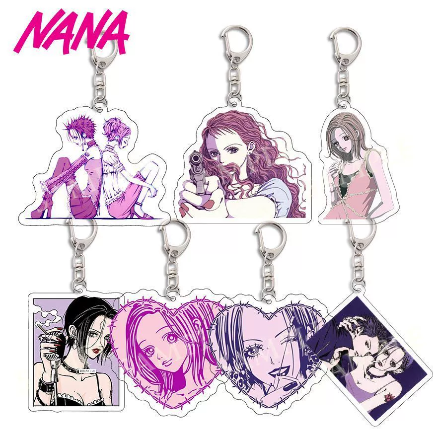 Акриловый брелок для ключей (NANA) с подвеской аниме HD, двусторонняя UV-печать, случайный дизайн