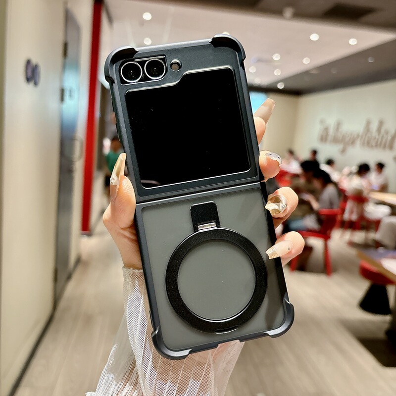 Skin-Friendly Four-Corner Anti-Drop Magnetic Stand Phone Case Suitable for Samsung Z Flip3 and Z Flip6 with Strong Magnetic Properties