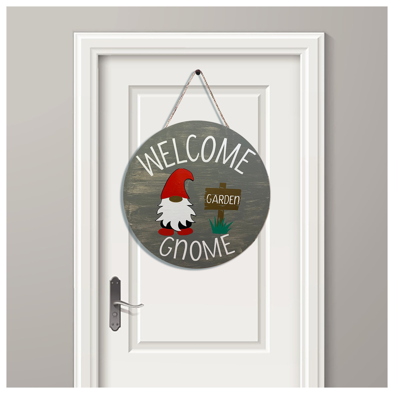 Howe Bei New Christmas Decorations Grey Base Faceless Door Plate Pendant Dwarf Door Plate Home Dress Welcome Door Plate_voghion.com