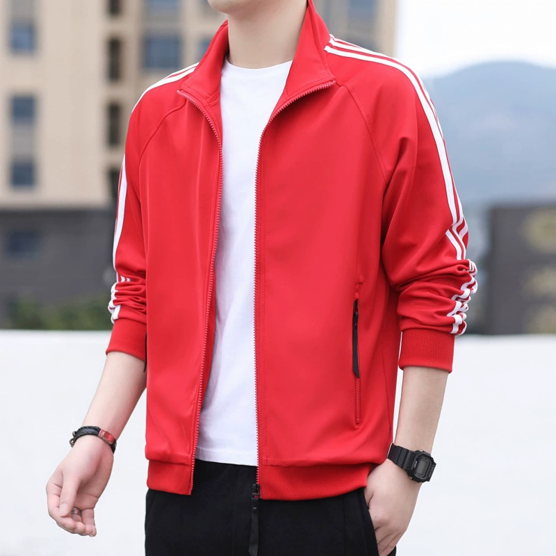 2024 пальто мужской весенний и осенний воротник с тремя брусьями спортивная куртка топ мужской повседневный бег красивый бейсбольный костюм