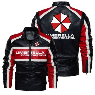 2023 new motorcycle style leather jacket racing resident crisis stand collar leather jacket spring and autumn without velvet coat