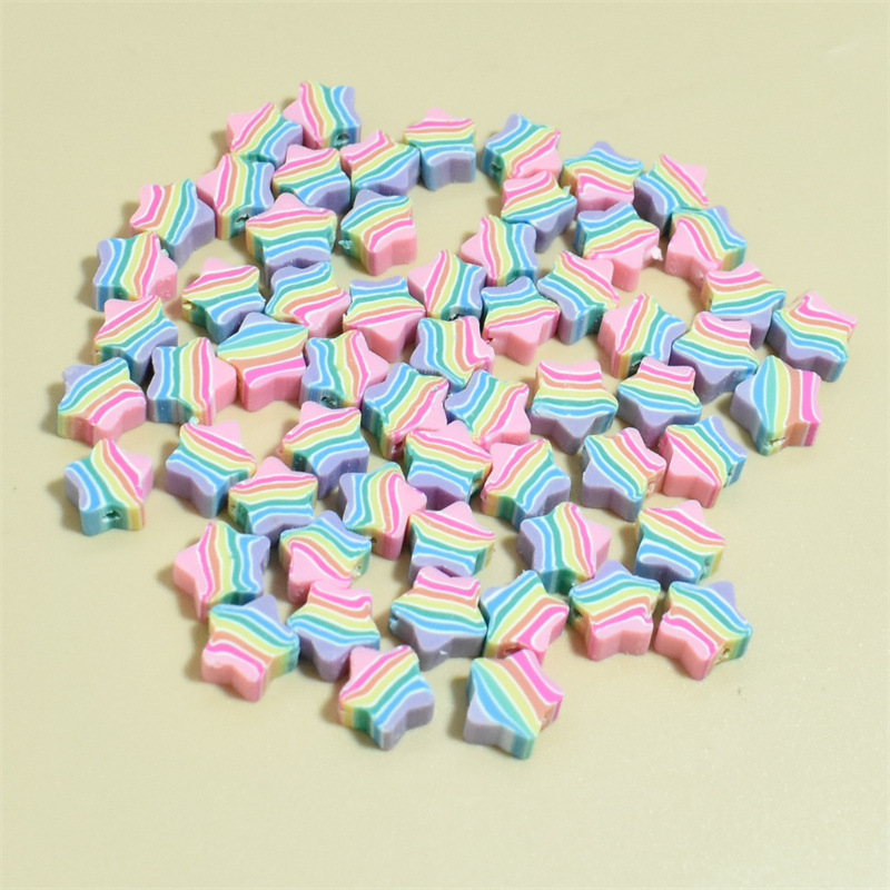 Beads Jewelry Making Type DIY Jewelry Accessories Classification 100 PCS/Package Soft Clay Pentagram Heart Shape Flower DIY Jewelry Accessories Beads
