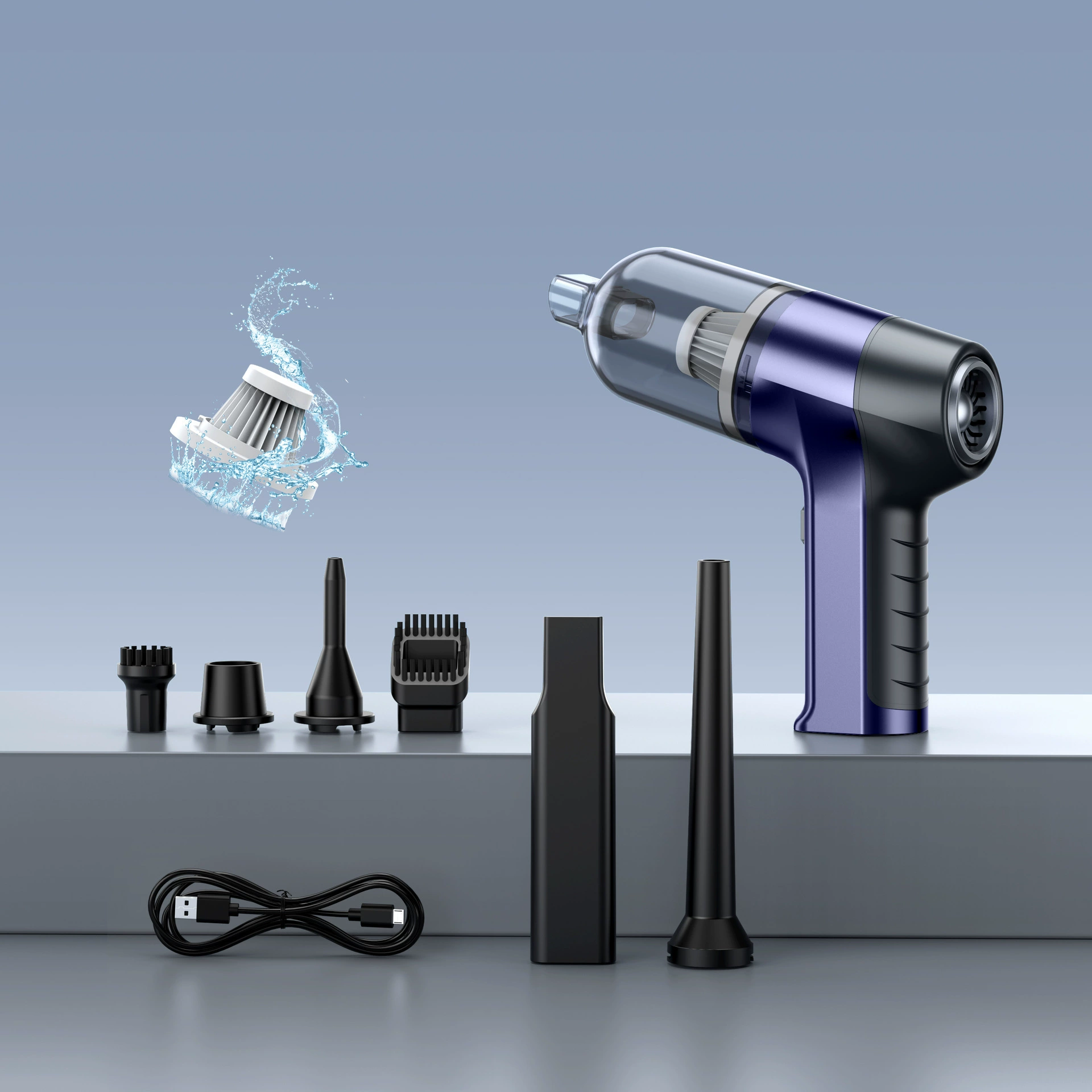 Новый трансграничный портативный ручной автомобиль с большой всасывающей бытовой выдувкой и всасыванием беспроводной ручной автомобиль пылесос