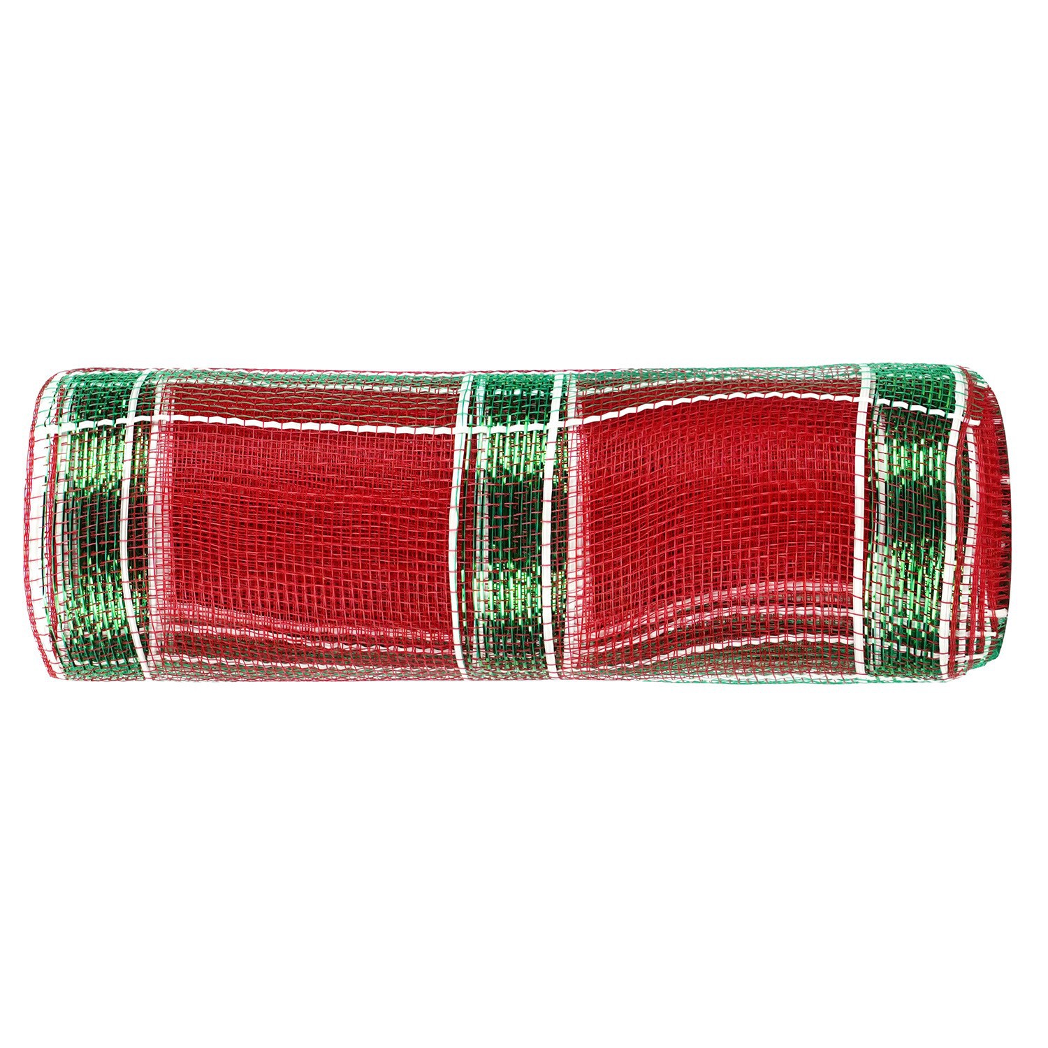 빨간색과 녹색 메쉬 PP 크리스마스 색상*폭 26cm 10야드/롤