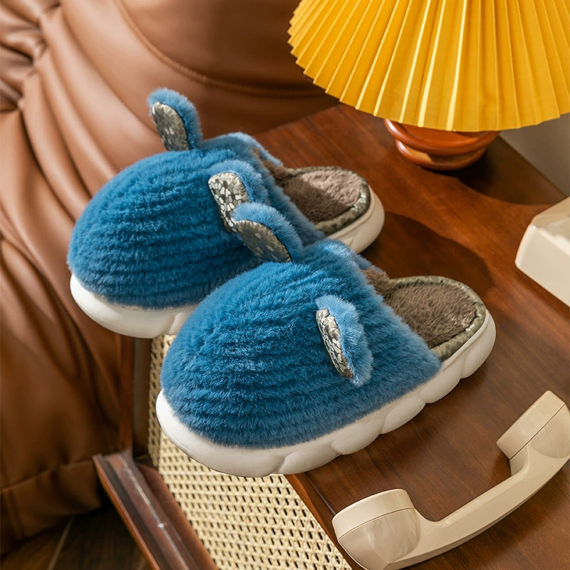 Cute Cartoon Winter Slippers, Plush Cotton Styles (whale, teddy, chubby), Sizes EU 36–47