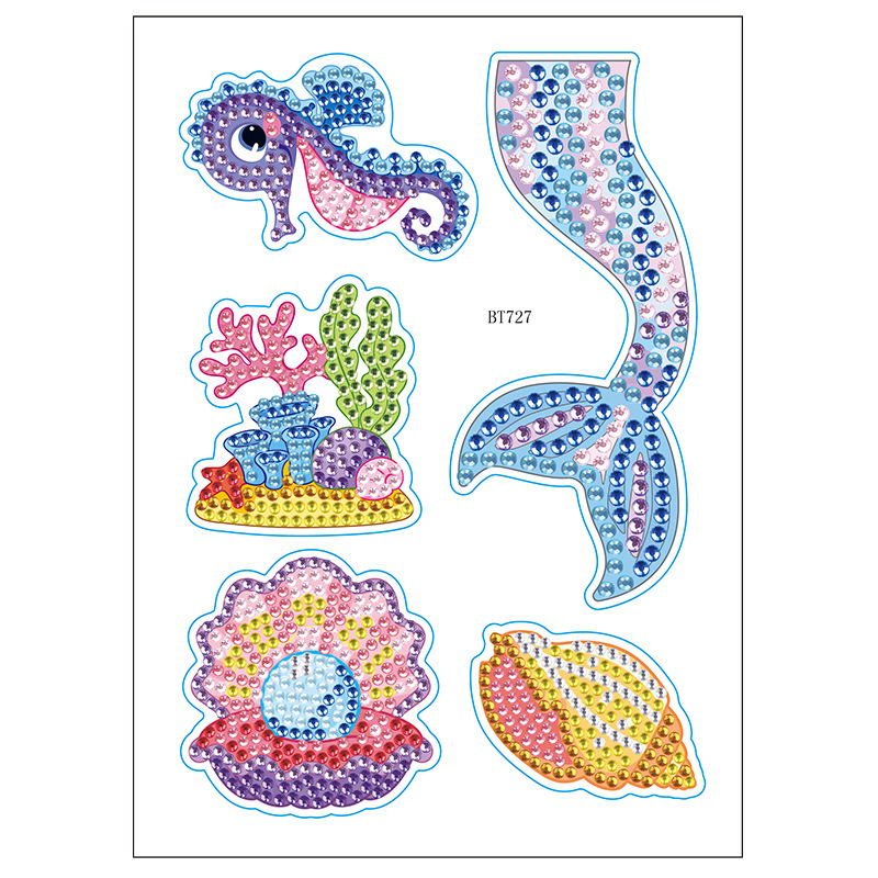 Nuevos pegatinas de taza de agua transfronterizas para niños dibujos de diamantes aleatorios pegatinas hechas a mano diy pegatinas de diamantes unicornios de dibujos animados mayorista