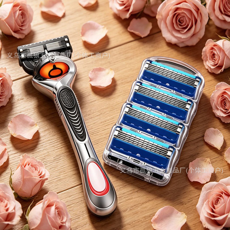 Wholesale Foreign Trade Manual Razor with Five-Layer Blades for Men, Traditional Manual Shaving Razor with Replaceable Razor Head and Handle Wholesale Foreign Trade Manual Razor with Five-Layer Blades for Men, Traditional Manual Shaving Razor with Replaceable Razor Head and Handle