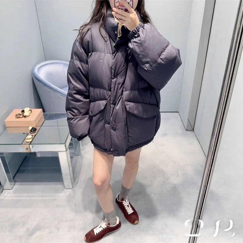 2025秋季新款南油miu可甜可盐气质少女风双面穿立领羽绒服外套女|undefined