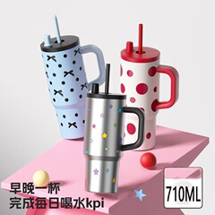 世大家同款 316不锈钢冰霸杯保温杯大容量手柄便携保冷车载吸管杯