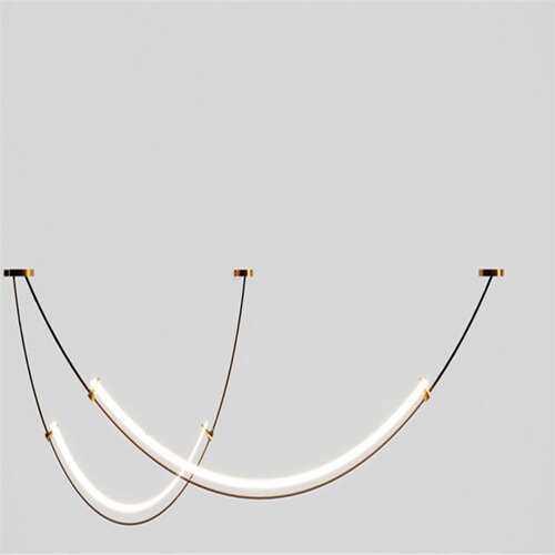 Restaurant living room line lamp designer style simple modern front desk bar model room exhibition hall LED chandelier