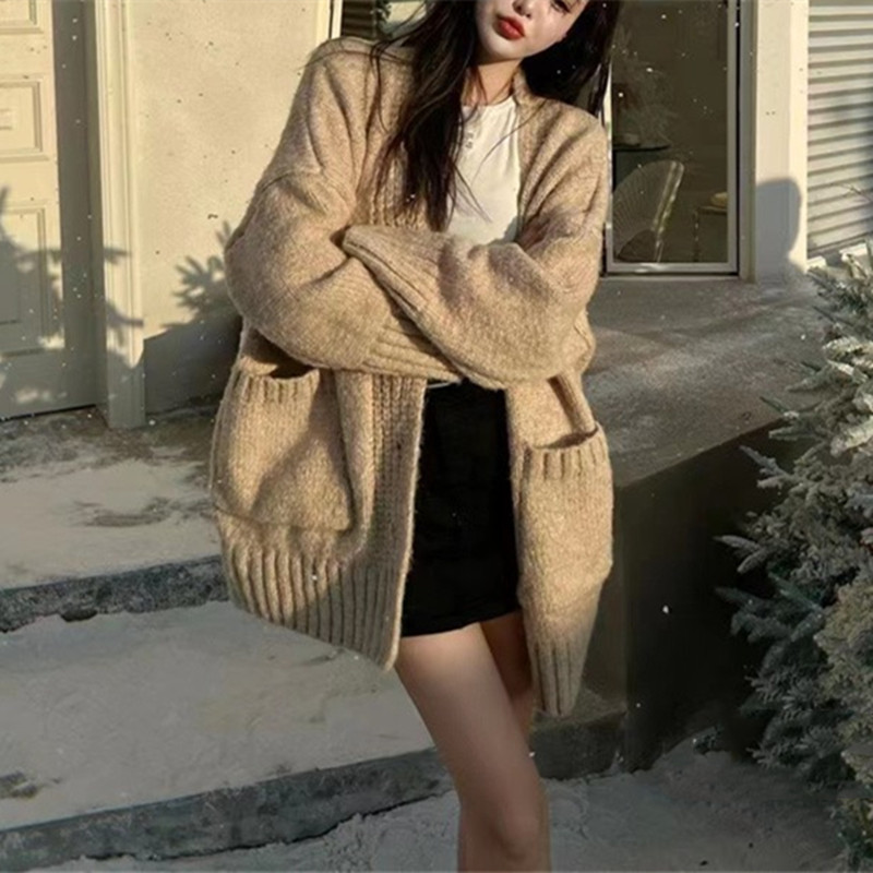 24 invierno Puyuan otoño invierno suave glutinoso jersey de punto suéter para mujeres coreanas nuevo estilo perezoso