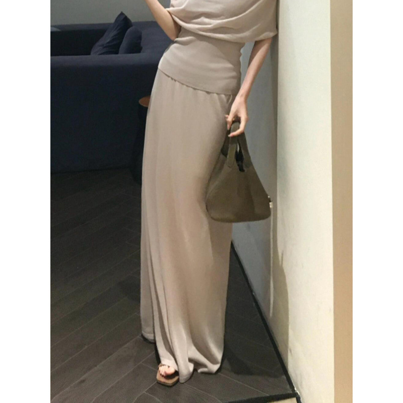 Qianyu レイジースタイル スイングカラー ホルターネック バックレス スリム マルチウェア スモールベスト スリミング Aラインスカート ロングスーツ|undefined