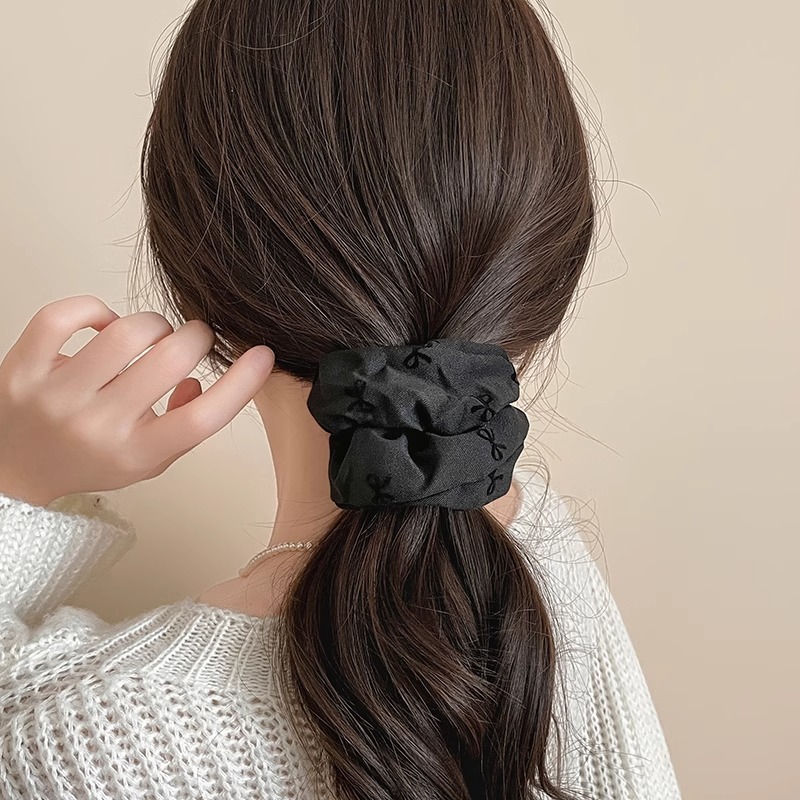 新しい水玉模様のヘアゴム、ファッショナブルなラブポニーテール、レトロなリボンボールヘアロープヘッドバンド|undefined