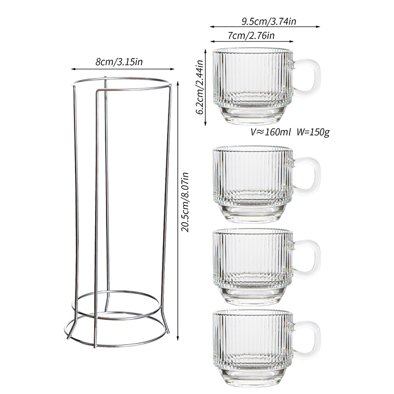 Taza de café americana transfronteriza de alto valor Taza de vidrio Diseño de plato Té de la tarde de sentido avanzado Taza de vidrio con leche condensado