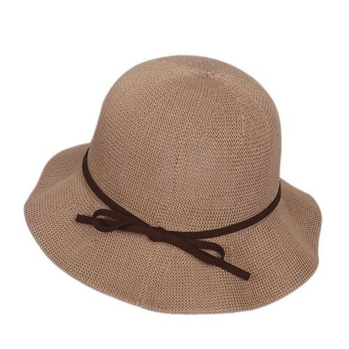 Butterfly knot strap fisherman hat, women's grass hat, Japanese style small brim summer outing versatile sun protection hat for girls and boys, spring