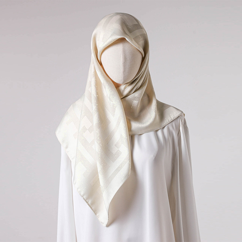 Retro Seidenschal Quadratisch Damen Sommer Versatile Kopftuch_voghion.com
