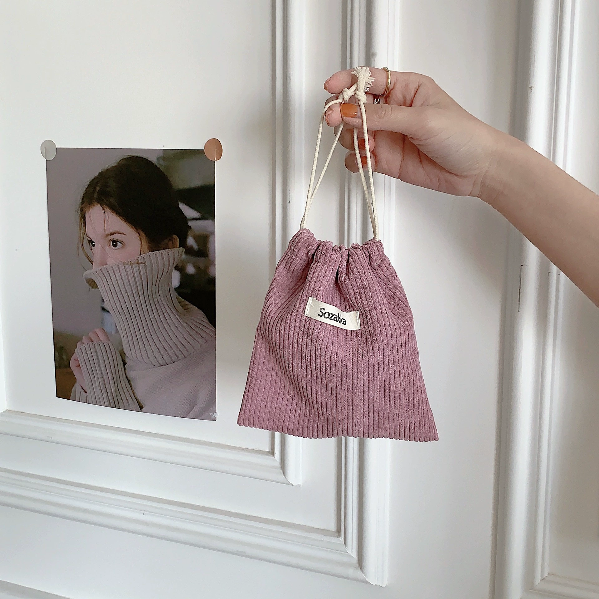 Storage bag, cosmetic bag, handheld capacious shoulder bag, drawstring