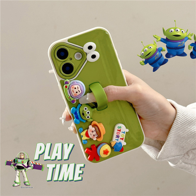 Hebilla de anillo de animal tridimensional de dibujos animados para iPhone 15 Apple 16ProMax funda para teléfono móvil Huawei Mate70 hembra