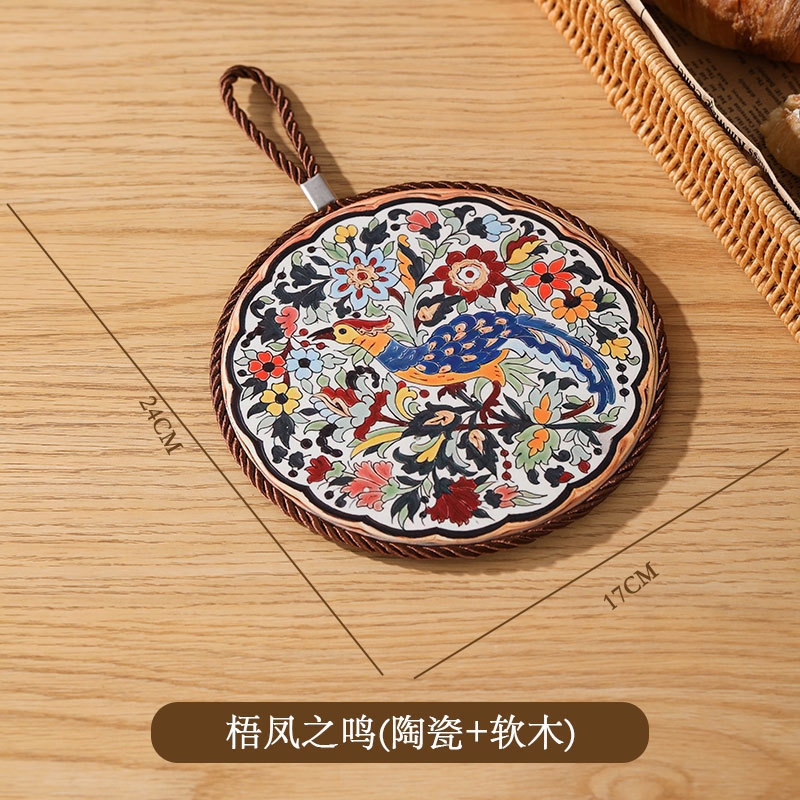 复古隔热垫耐高温砂锅防烫垫珐琅锅垫子陶瓷新中式餐桌防滑餐盘垫|undefined
