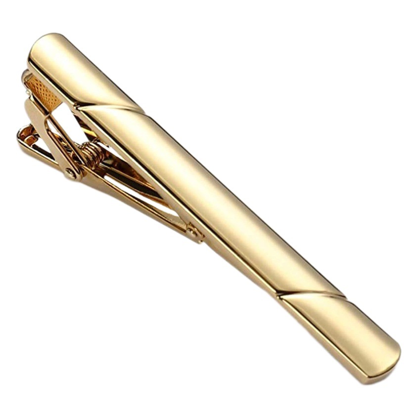 Clip de corbata de sarga brillante transfronterizo para hombre, plata, oro, cobre, moda de alta gama, clip de cuello de negocios, clip de corbata de cabeza plana