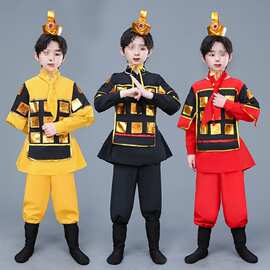 古代士兵儿童服装演出服男女盔甲将军兵马俑古装花木兰戏曲表演