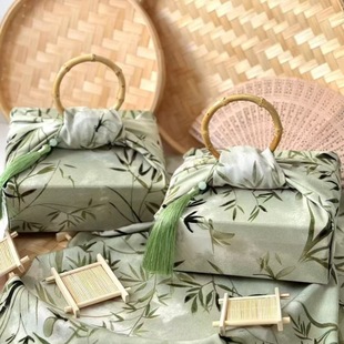 Chinese Style Dragon Boat Festival Mid-Autumn Festival Rice Dumpling Packaging Dragon Boat Festival Gift Packaging Cloth Box Wrapping Cloth Lunch Bag New