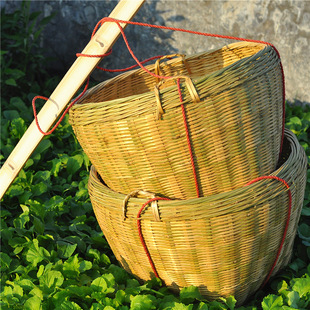 Large Zhuang Bamboo Basket for Rice, Grain Storage, Celebration Basket, Dustpan, Premium Fruit Basket
