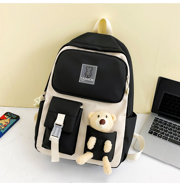 Zaini per bambini, nuovi zaini scolastici per studenti universitari, zaino per bambine con bambola e orso dei cartoni animati, zaino casual carino per donne_voghion.com